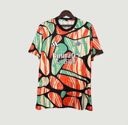 ARSENAL - Maillot Pré-match 24/25 Orange, Noir et Vert